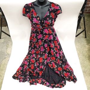 Patrons Of Peace Split Faux Wrap Maxi Dress